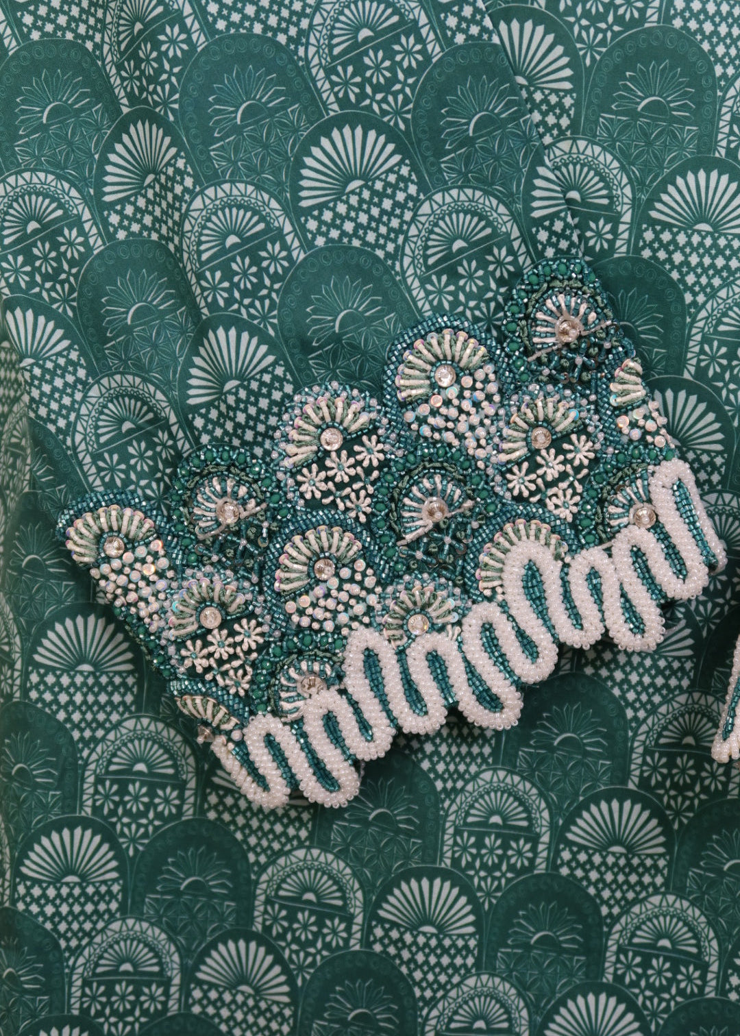 Jade Green Sparkle Mukhawar