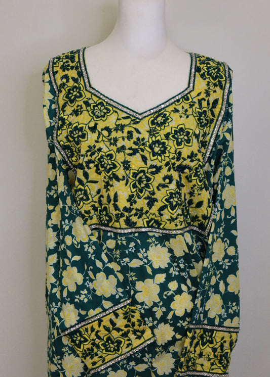 Forest Green & Lemon Floral Mukhawar