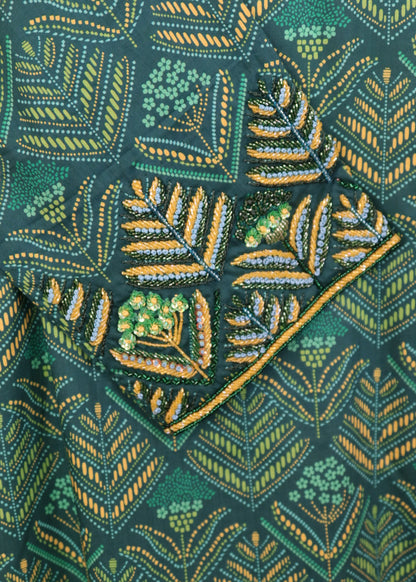 Embroidered Arbi Royal Green