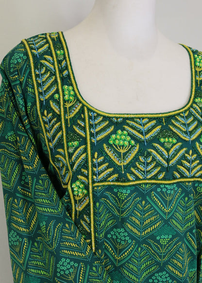 Embroidered Arbi Royal Green