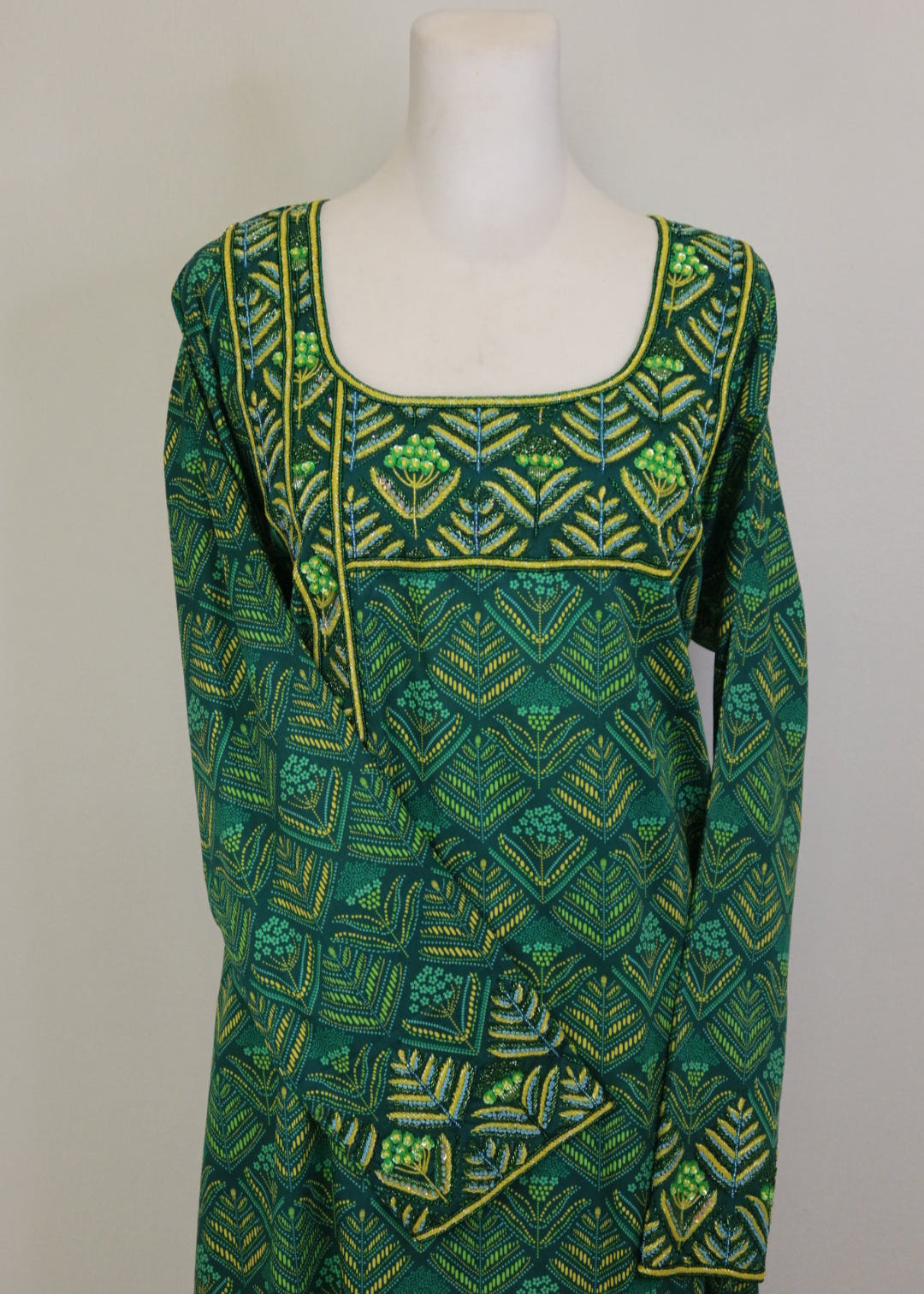 Embroidered Arbi Royal Green