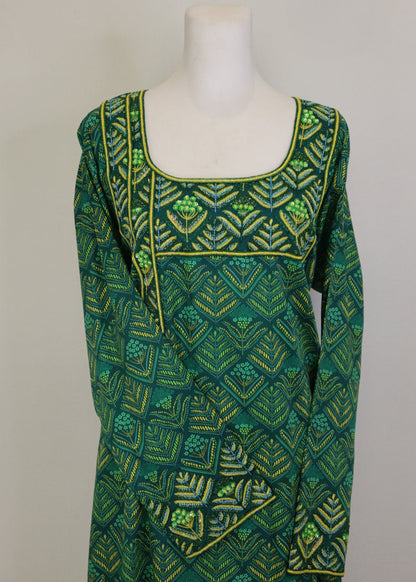Embroidered Arbi Royal Green